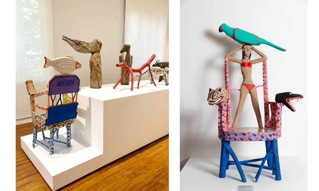 Cadeiras de Jasson da coleção de Renan Quevedo na Exposição Criativos por Tradição promovida pela Artesol  no Museu do Jardim Botânico em 2018